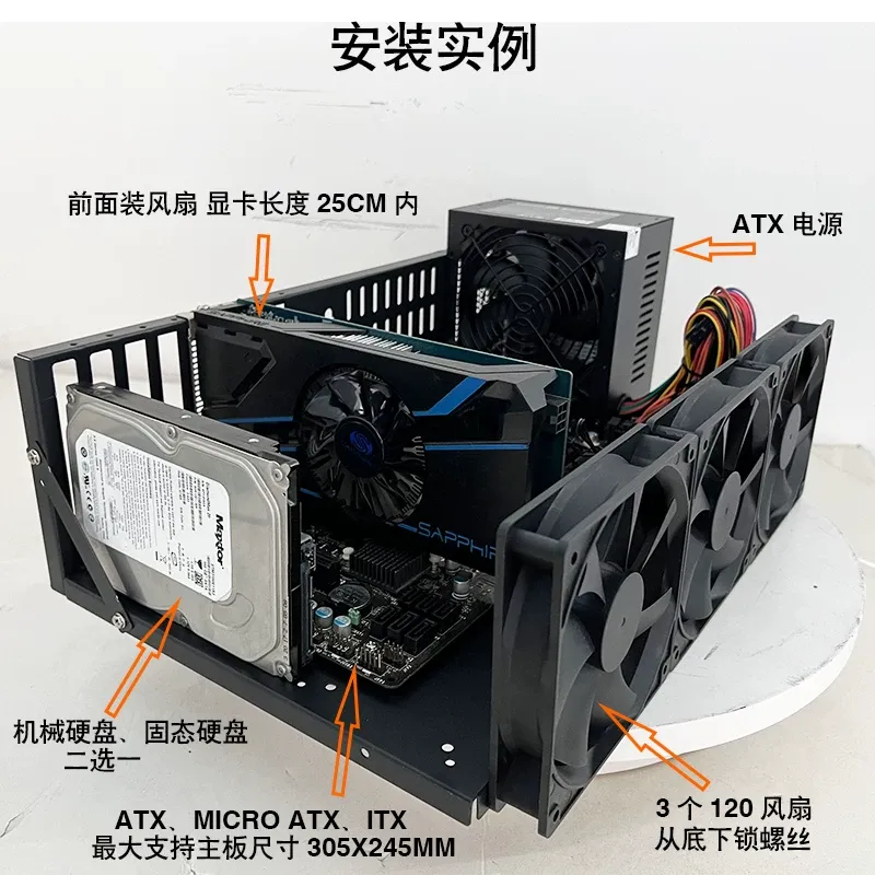JMZ Graphics Card Test Rack Op - đánh giá và giá Gpu Mining Rig Frame 8 Gpu