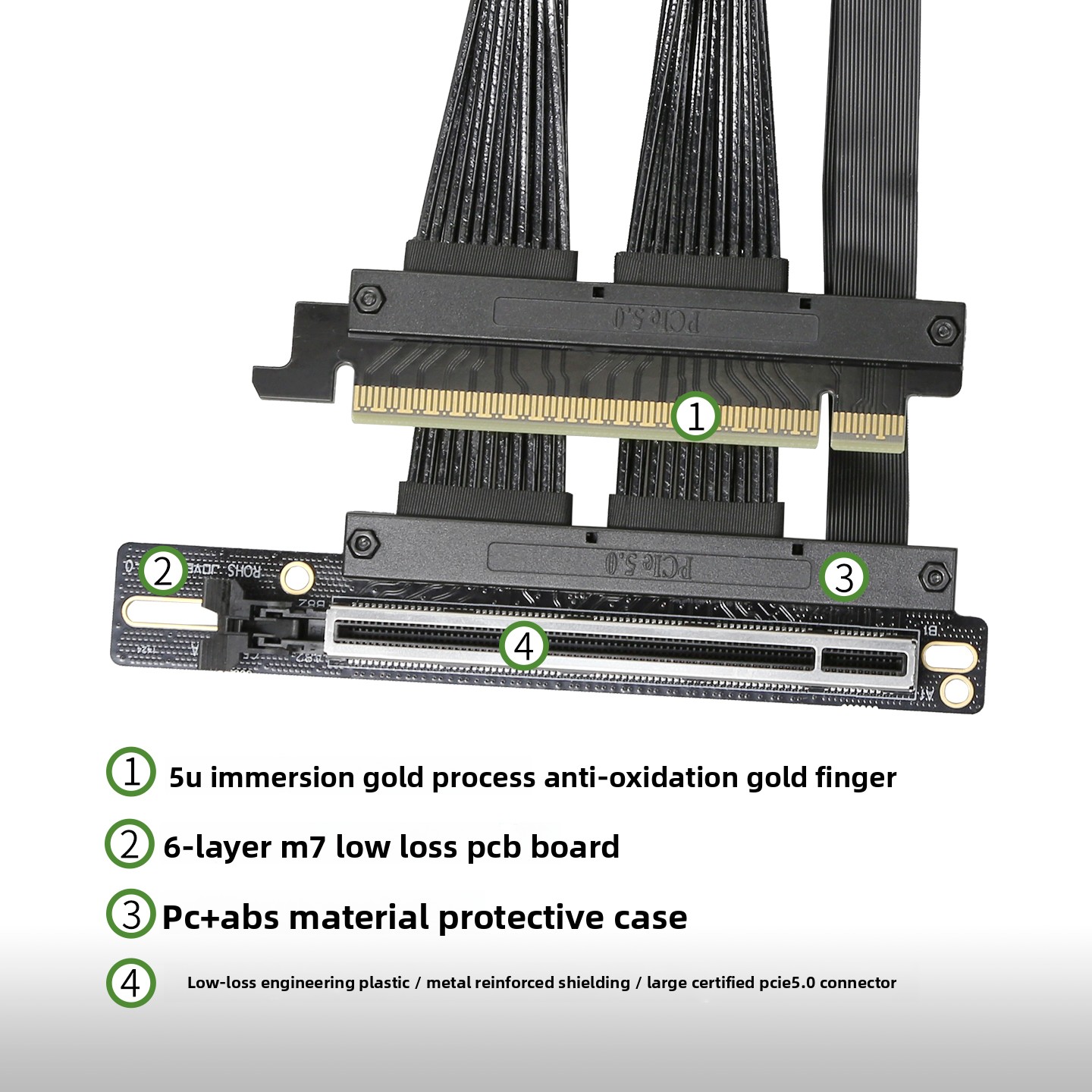 GPU Server Dedicated PCIE 5.0  - đánh giá và giá Pcie 5.0 Gpu Riser Cable